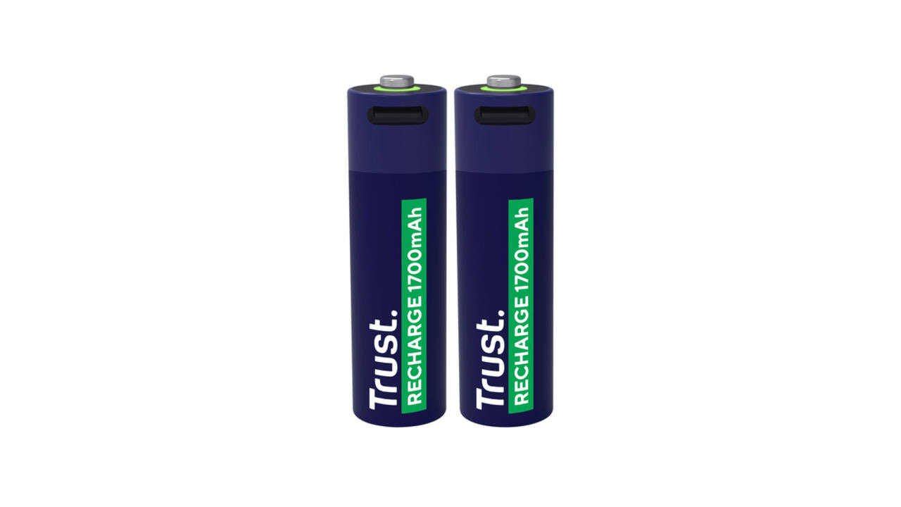 Batterij Trust USB-C oplaadbaar AA 2 stuks