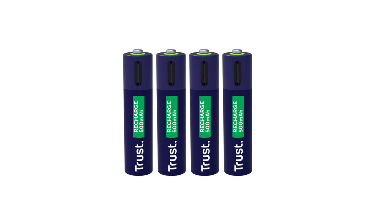 Batterij Trust USB-C oplaadbaar AAA 4 stuks