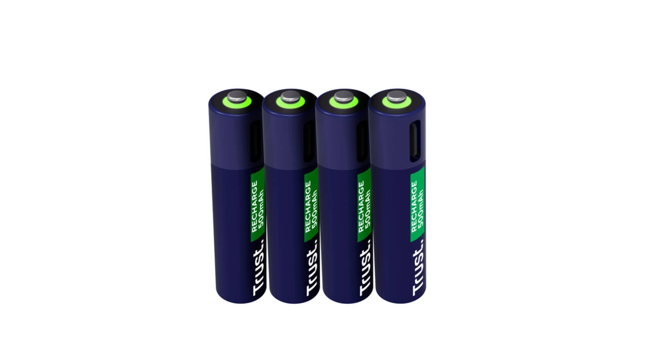 Batterij Trust USB-C oplaadbaar AAA 4 stuks