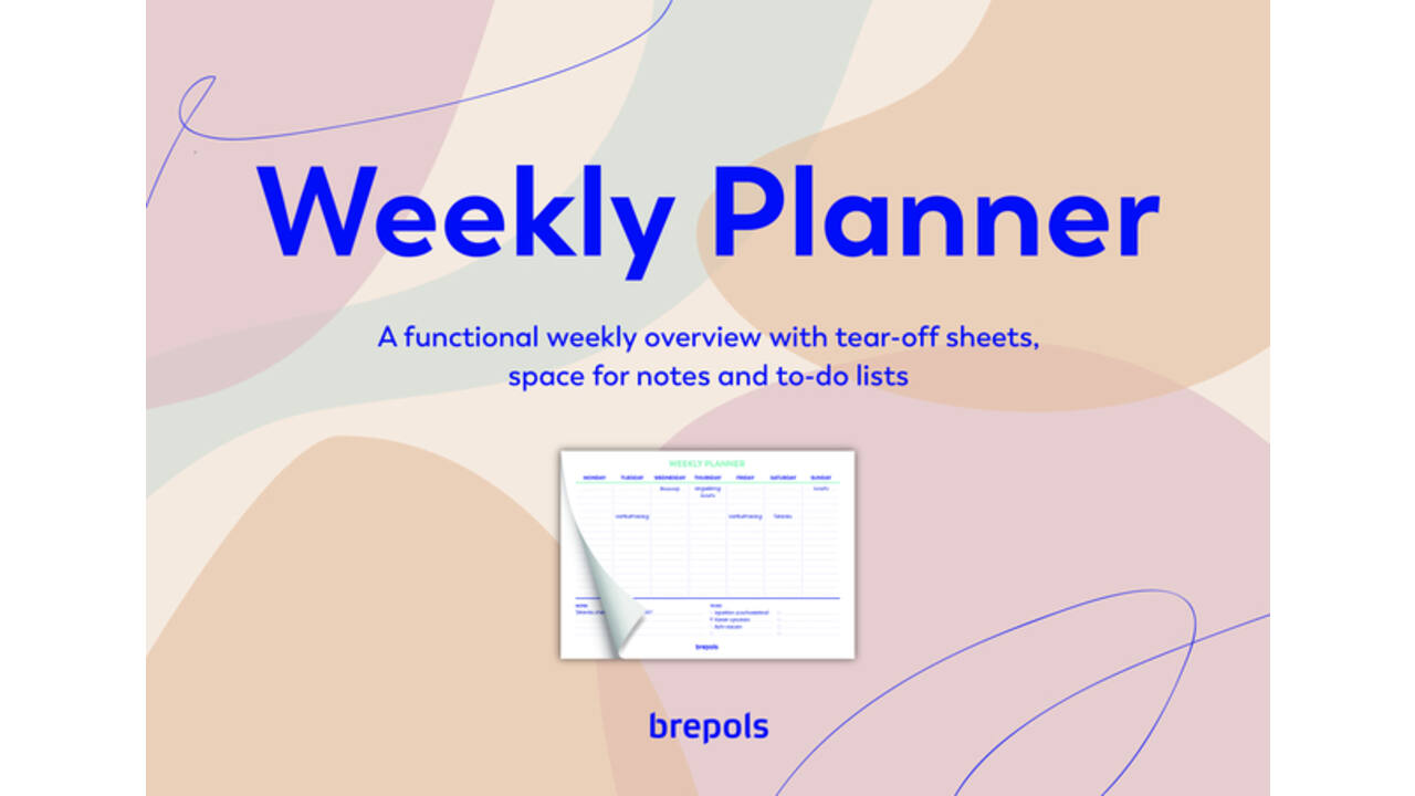 Planner Brepols Weekly A4 7dagen/1pagina horizontaal assorti