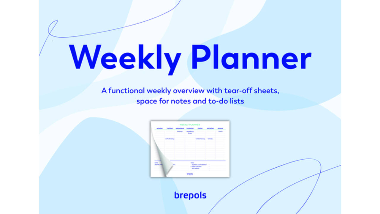 Planner Brepols Weekly A4 7dagen/1pagina horizontaal assorti