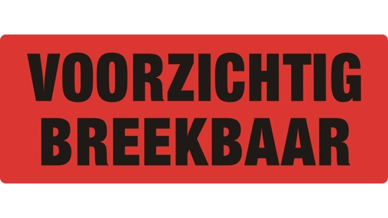 Waarschuwingsetiket IEZZY voorzichtig breekbaar 130mmx50mm 500 stuks
