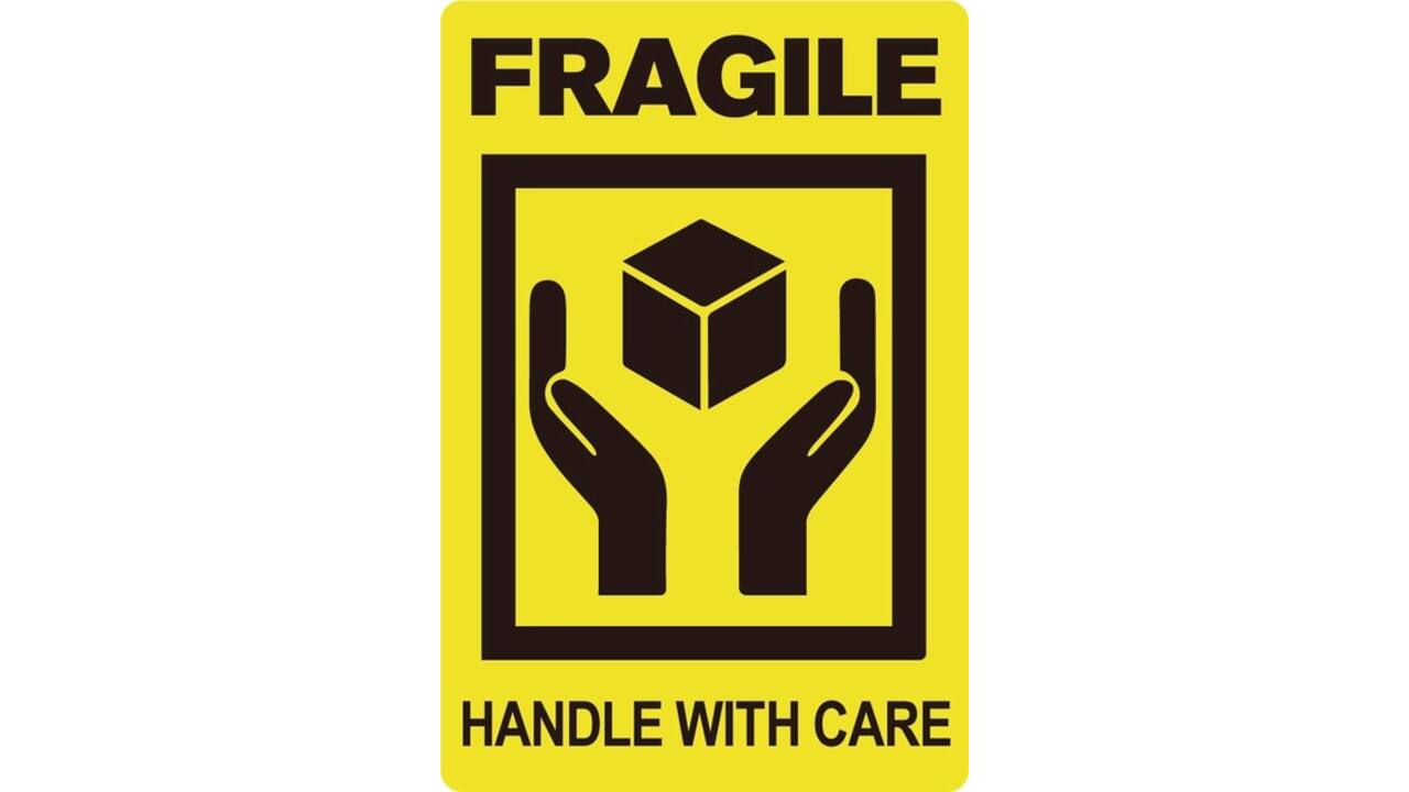 Waarschuwingsetiket IEZZY fragile handle with care 50,8mmx76,2mm 200st