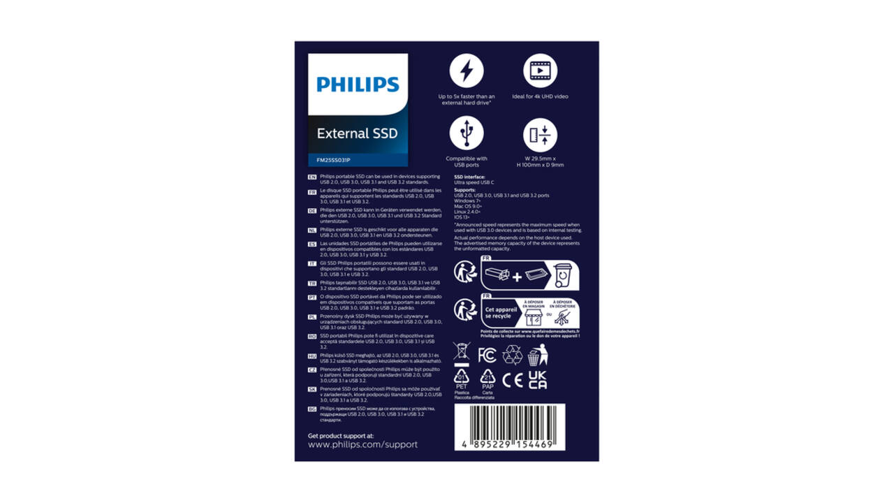 SSD Philips External 250 GB Ultra Speed Space Grey