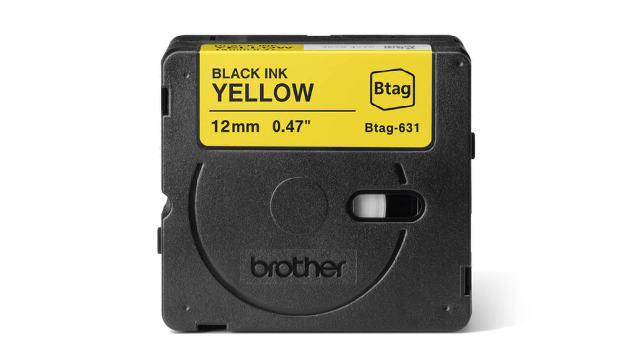 Labeltape Brother P-touch Btag-631 standaard 12mm zwart op geel
