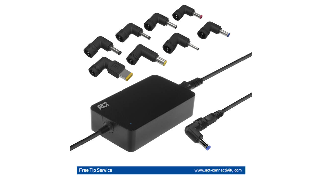 Laptop Oplader ACT Compact universeel 65W
