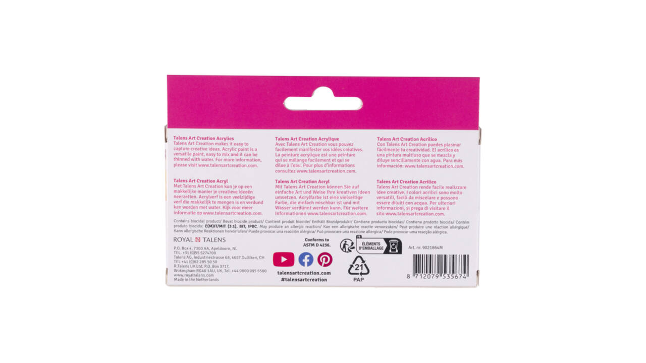 Acrylverf Talens Art Creation Reflex assorti 6 tubes à 12 ml