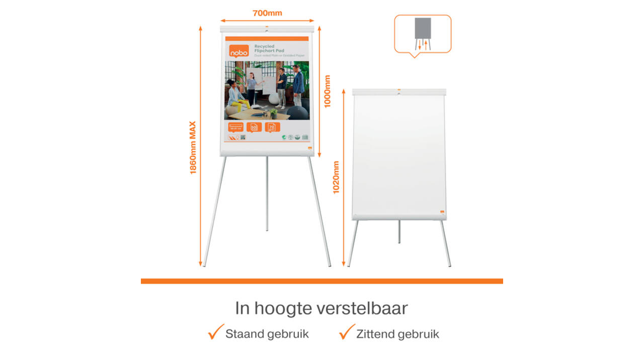 Flipover Nobo Premium Plus staal driepootstatief