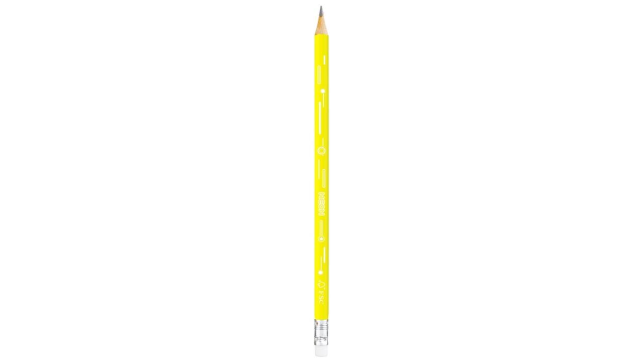 Potlood Maped Neon met gum pot à 72 stuks assorti