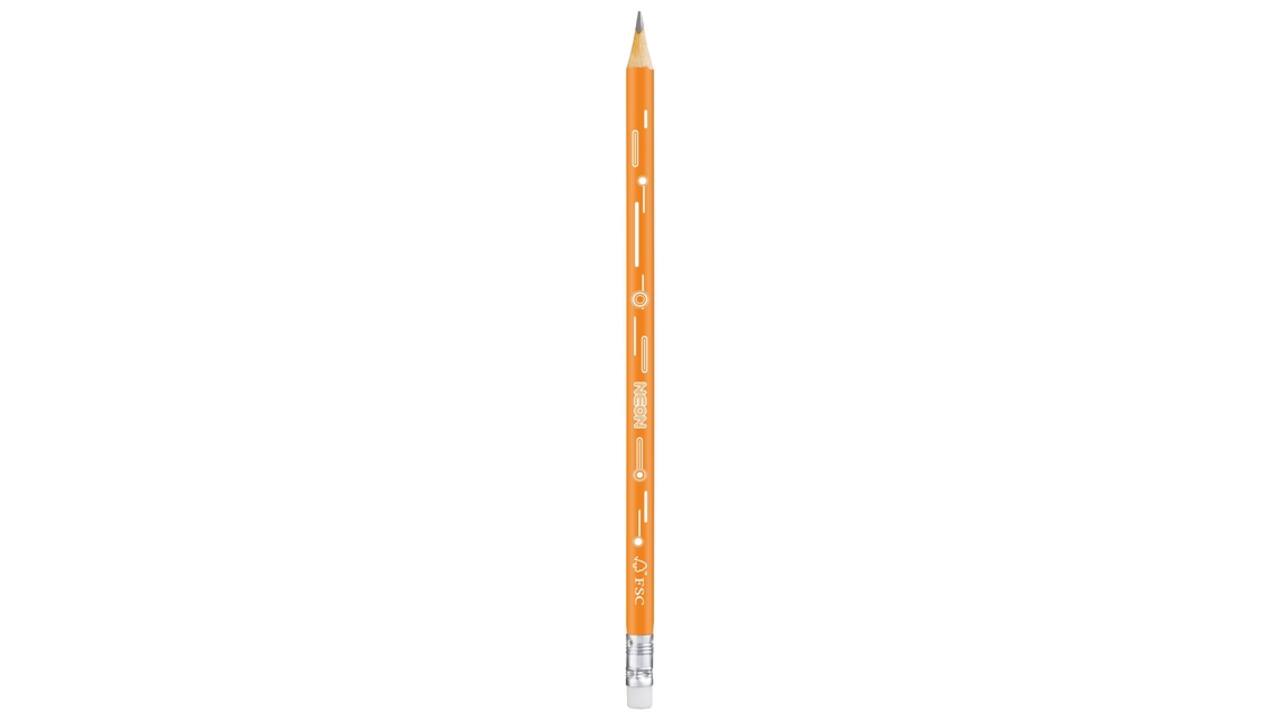 Potlood Maped Neon met gum pot à 72 stuks assorti