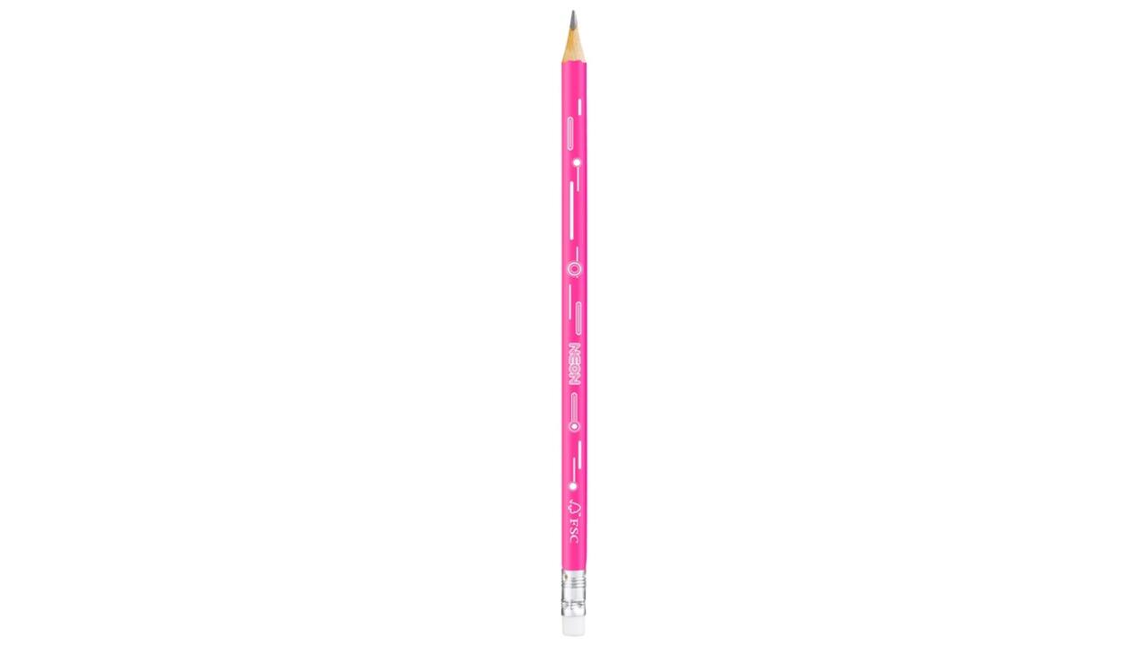Potlood Maped Neon met gum pot à 72 stuks assorti