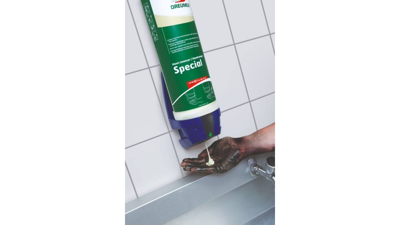 Handreinigerdispenser Dreumex One2clean sensor blauw
