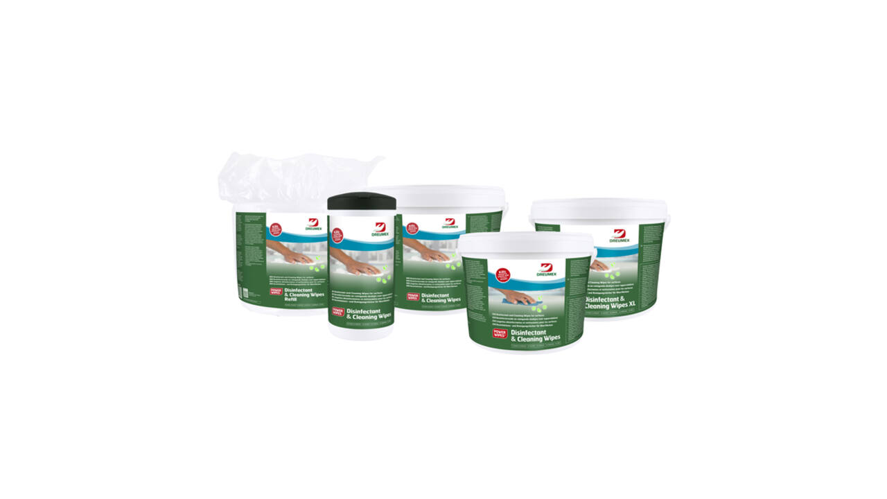 Desinfectiedoekjes Dreumex Disinfectant & Cleaning emmer 800 stuks wit