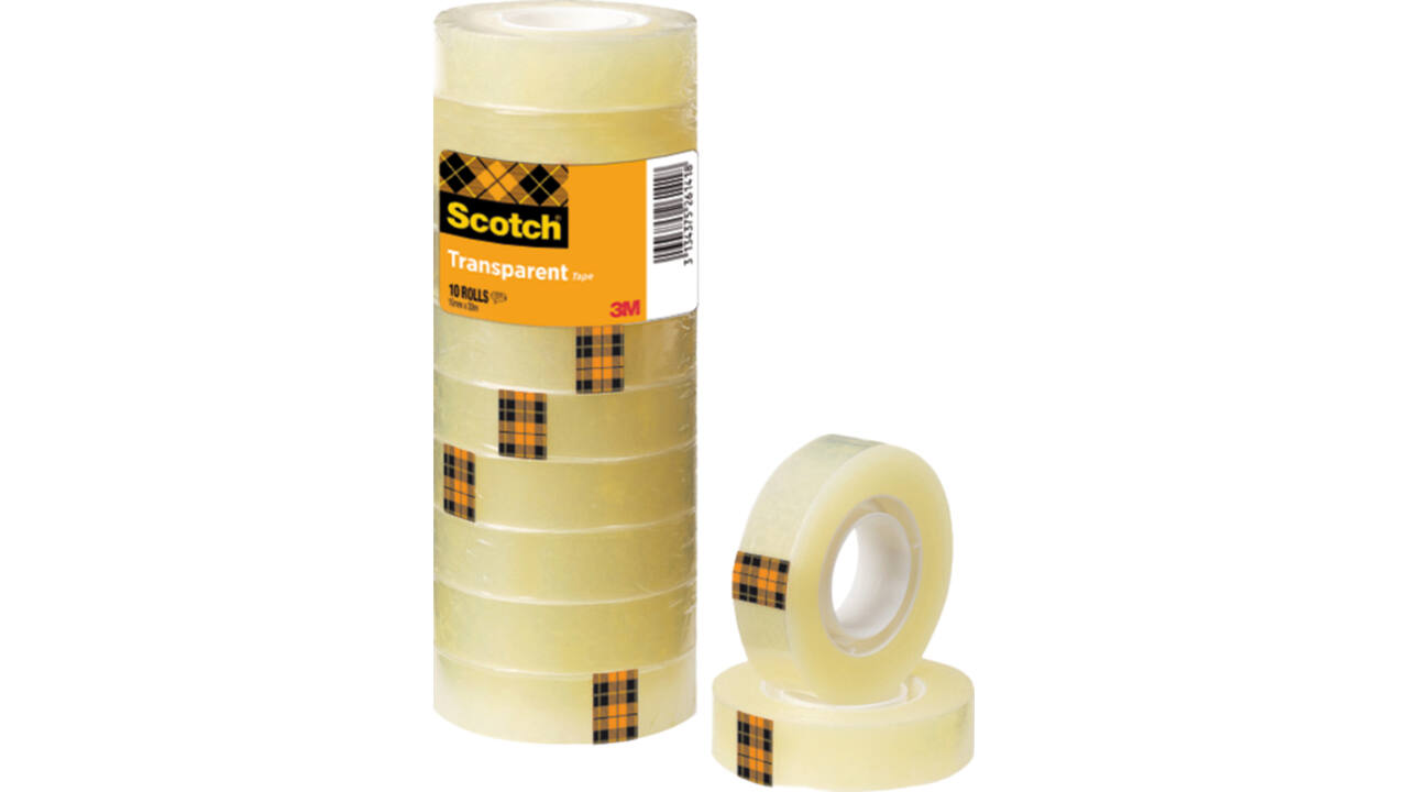 Plakband Scotch 508 15mmx33m transparant 10 rollen