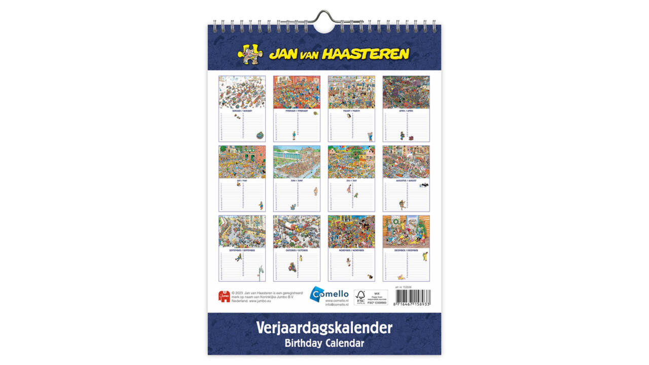 Verjaardagskalender Jan van Haasteren A4