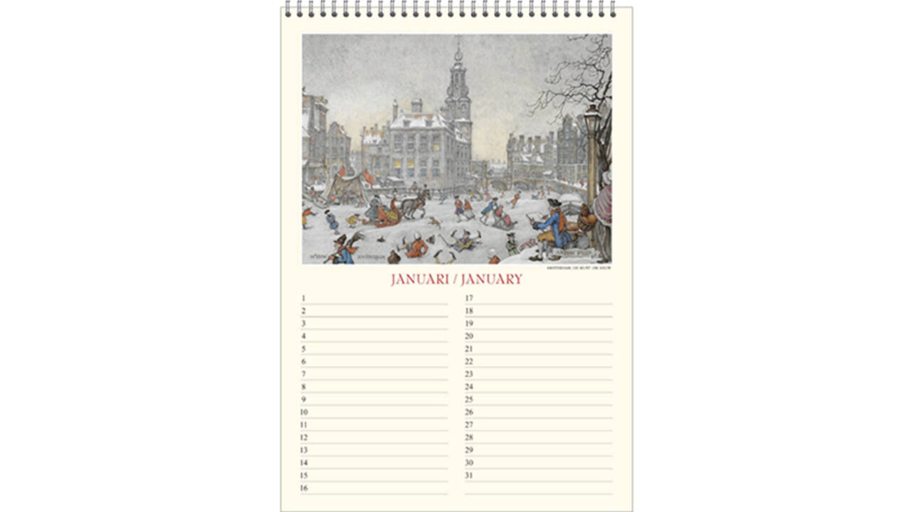 Verjaardagskalender Anton Pieck Zicht op haven A4