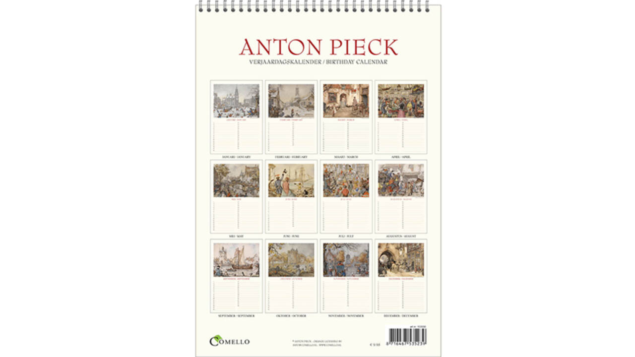 Verjaardagskalender Anton Pieck Zicht op haven A4