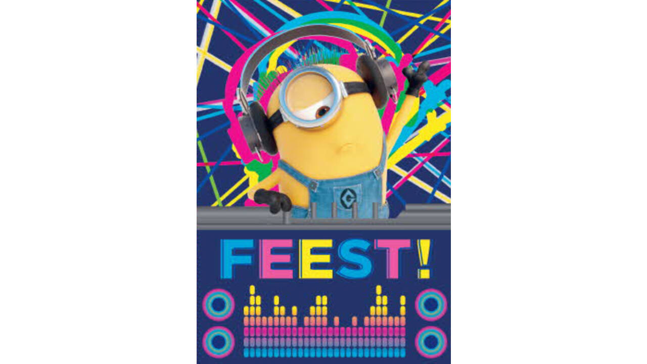 Wenskaart Hallmark uitnodiging Minions pak à 6 stuks