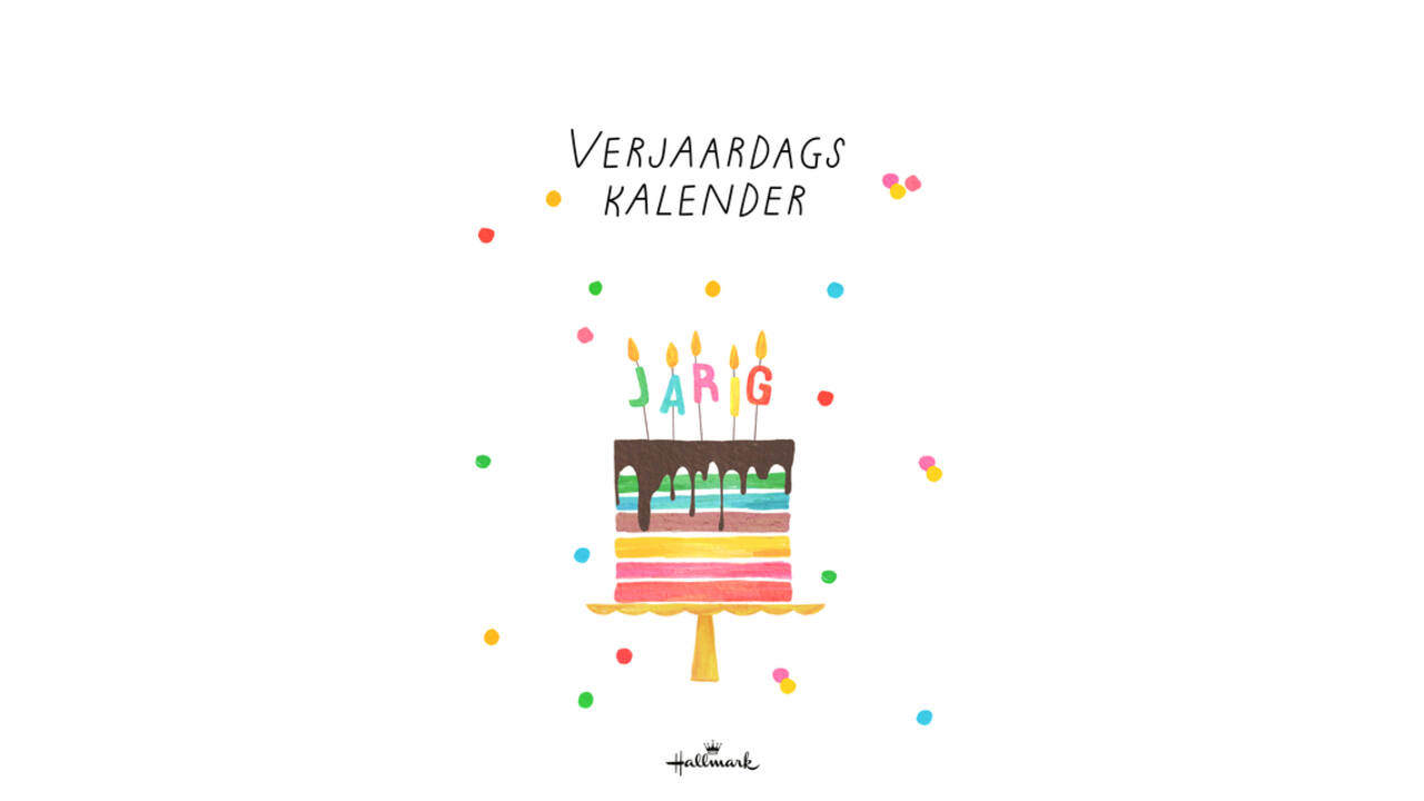 Verjaardagskalender kort Pretty Cute 21x30cm