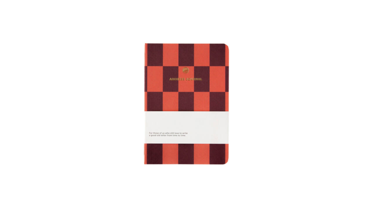 Adresboek A6 checks rood A-Journal