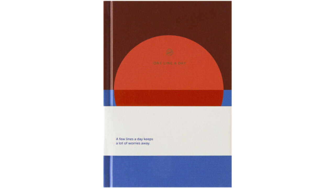 Notitieboek A5 One line a day blauw rood A-Journal