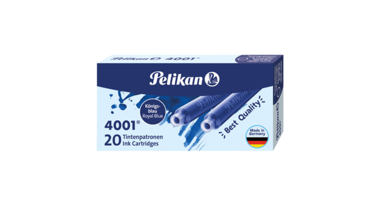 Inktpatroon Pelikan 4001 koningsblauw 20 stuks