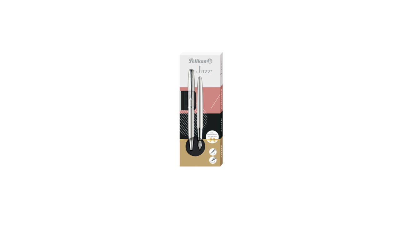 Schrijfset Pelikan Jazz Noble Elegance K36+P36 medium silver