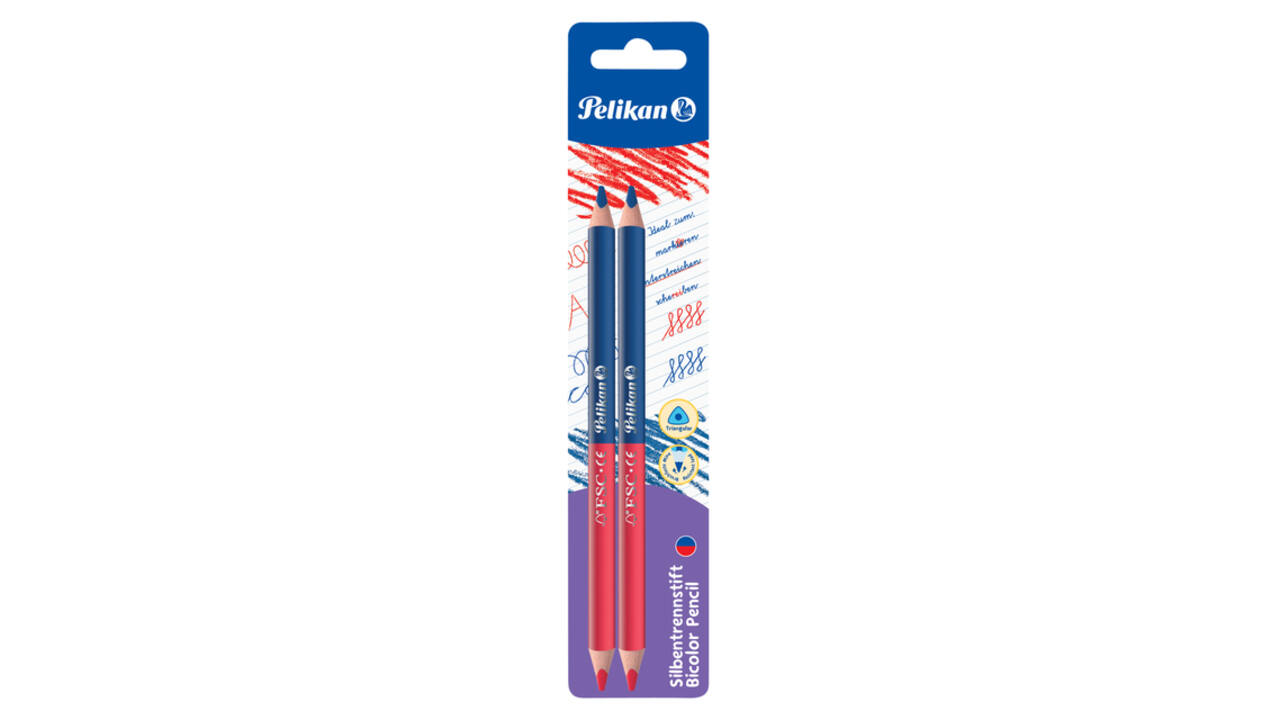 Potlood Pelikan 3mm rood/blauw 2 stuks