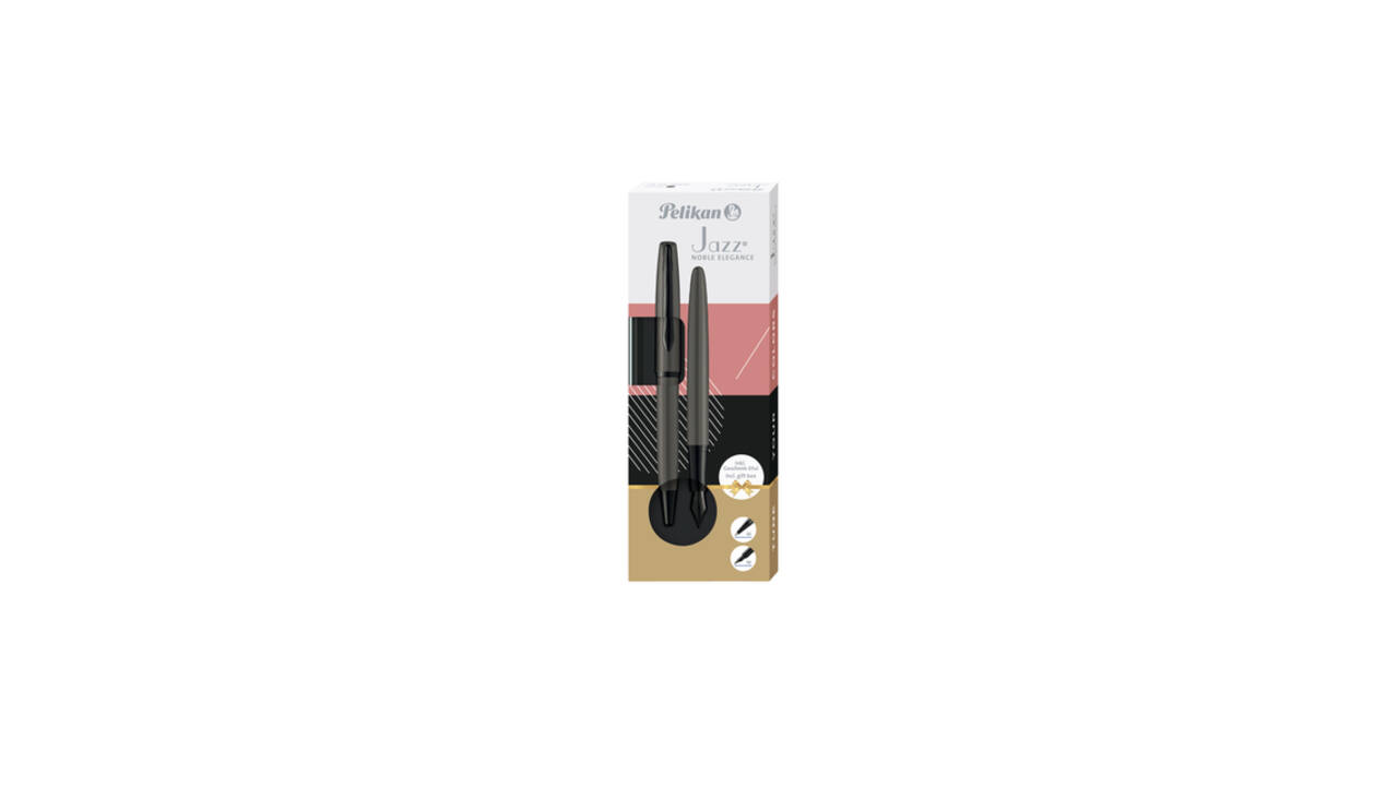 Schrijfset Pelikan Jazz Noble Elegance K36+P36 metaal stone