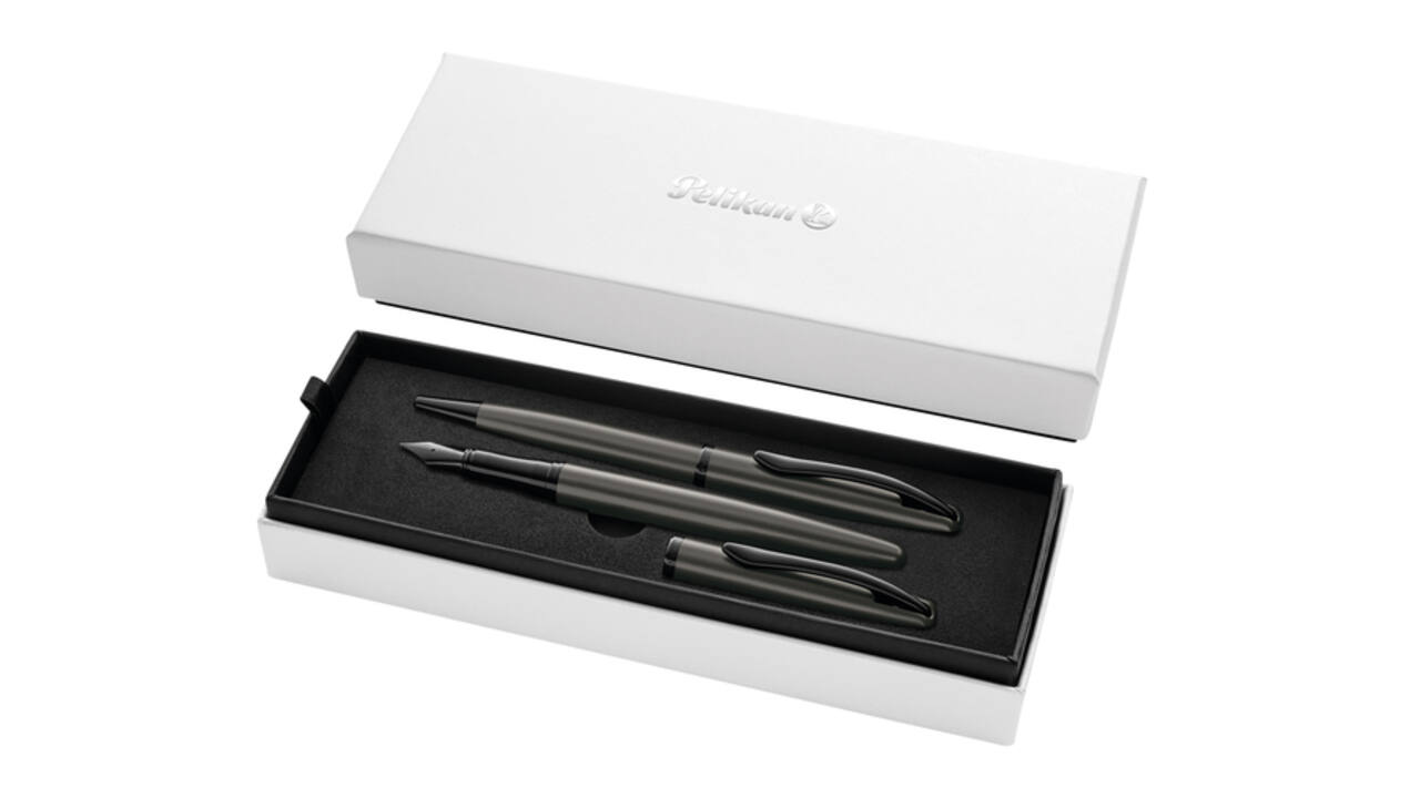 Schrijfset Pelikan Jazz Noble Elegance K36+P36 metaal stone