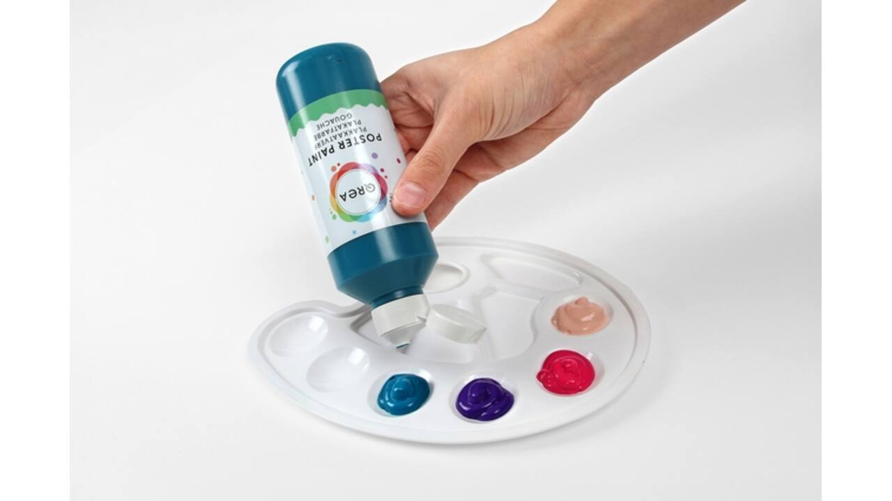Plakkaatverf Qrea set à 6 fun kleuren 250ml