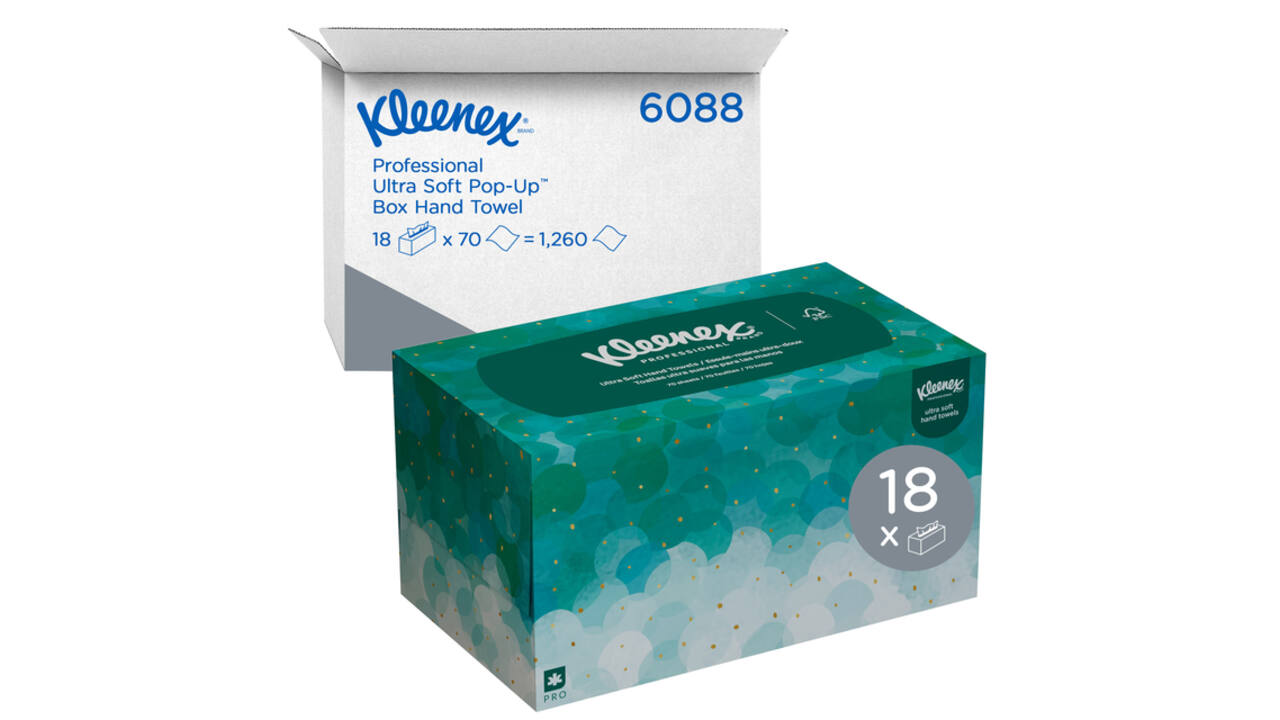 Handdoek Kleenex Ultra Pop-up Box 1-laags 226x254mm 70 vel wit 6088