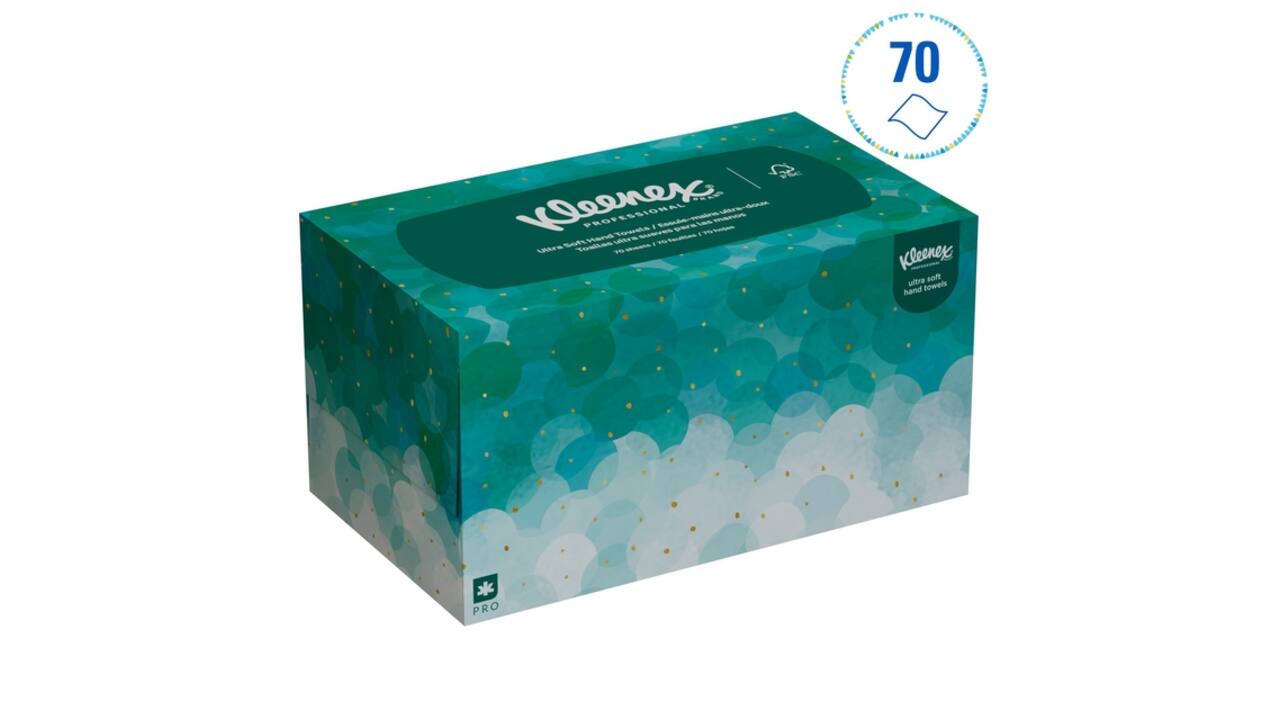 Handdoek Kleenex Ultra Pop-up Box 1-laags 226x254mm 70 vel wit 6088