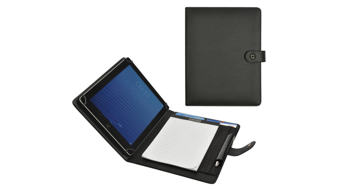 Schrijfmap DESQ voor tablet 7"-10" met sluitclip zwart