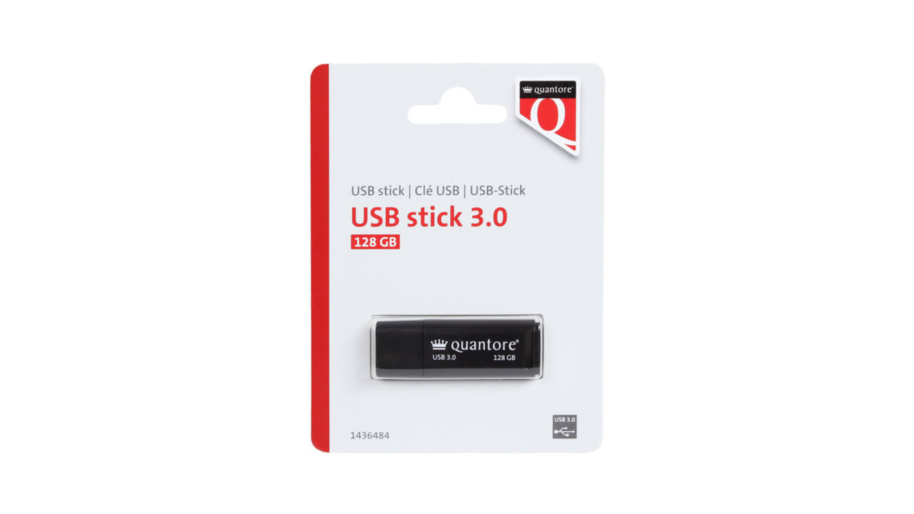 USB stick 3.0 Quantore USB-A 128GB zwart