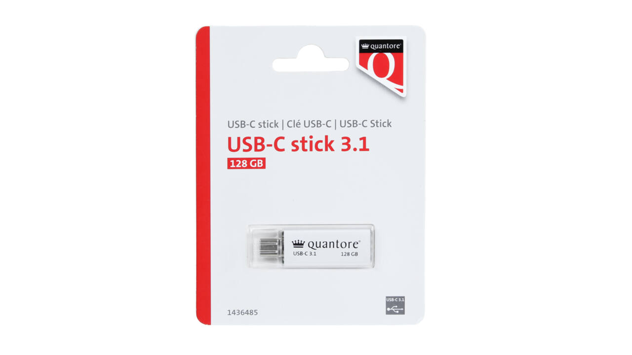 USB stick 3.1 Quantore USB-C 128GB zilver