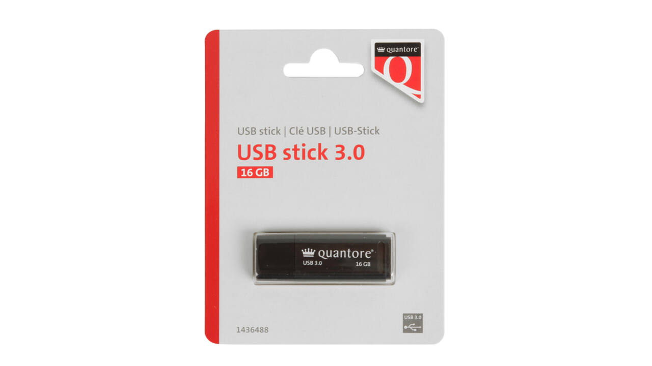 USB stick 3.0 Quantore USB-A 16GB zwart