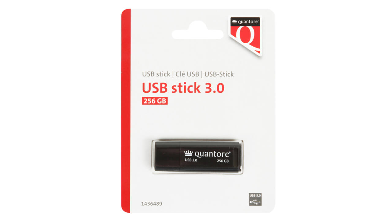 USB stick 3.0 Quantore USB-A 256GB zwart