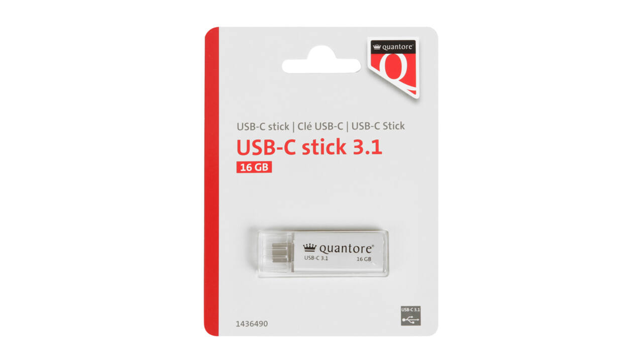 USB stick 3.1 Quantore USB-C 16GB zilver