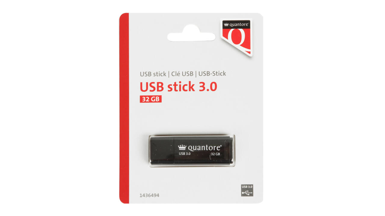 USB stick 3.0 Quantore USB-A 32GB zwart