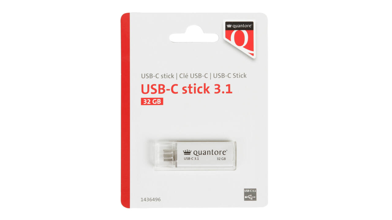 USB stick 3.1 Quantore USB-C 32GB zilver