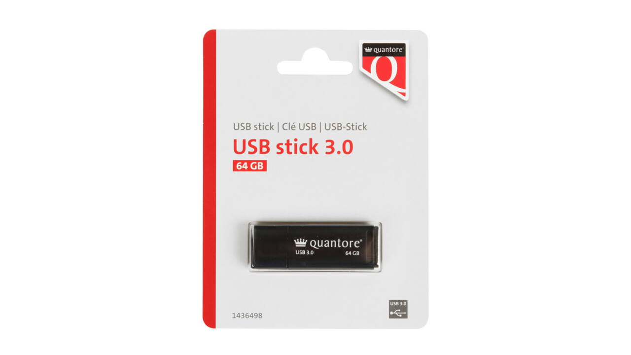 USB stick 3.0 Quantore USB-A 64GB zwart