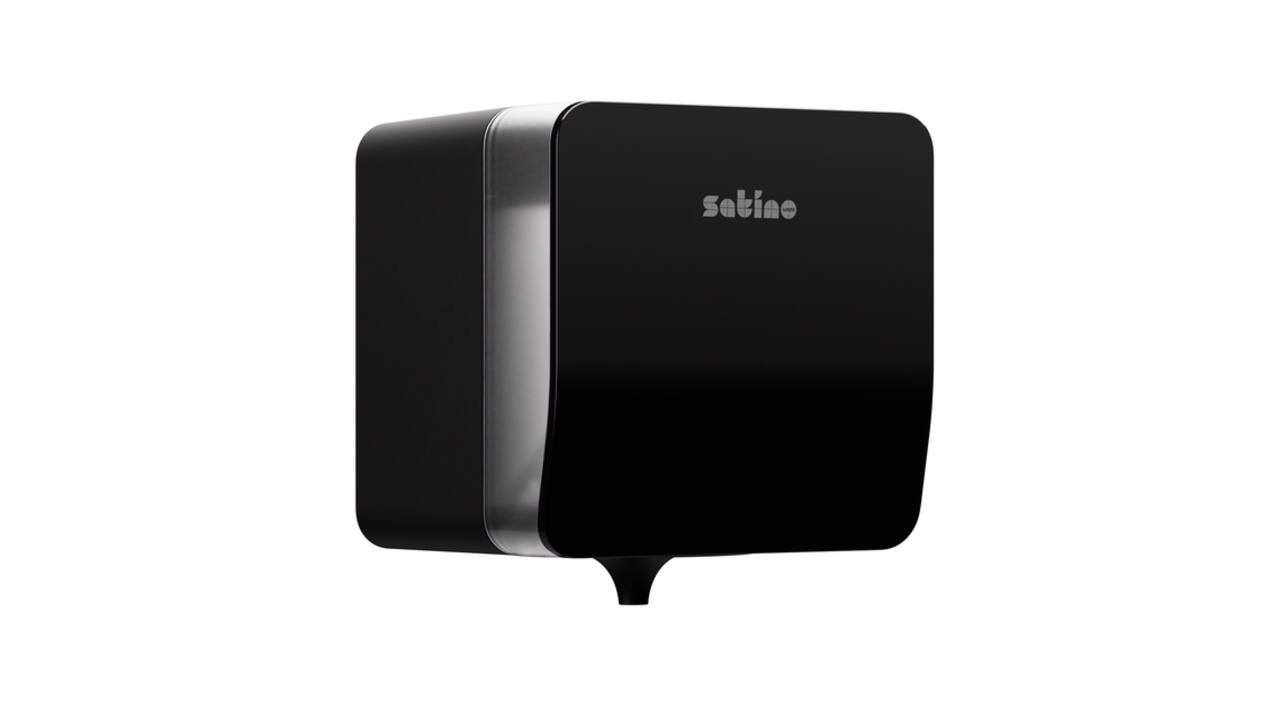 Poetspapierdispenser Satino CF1 Hyginity Plus medium zwart 333417