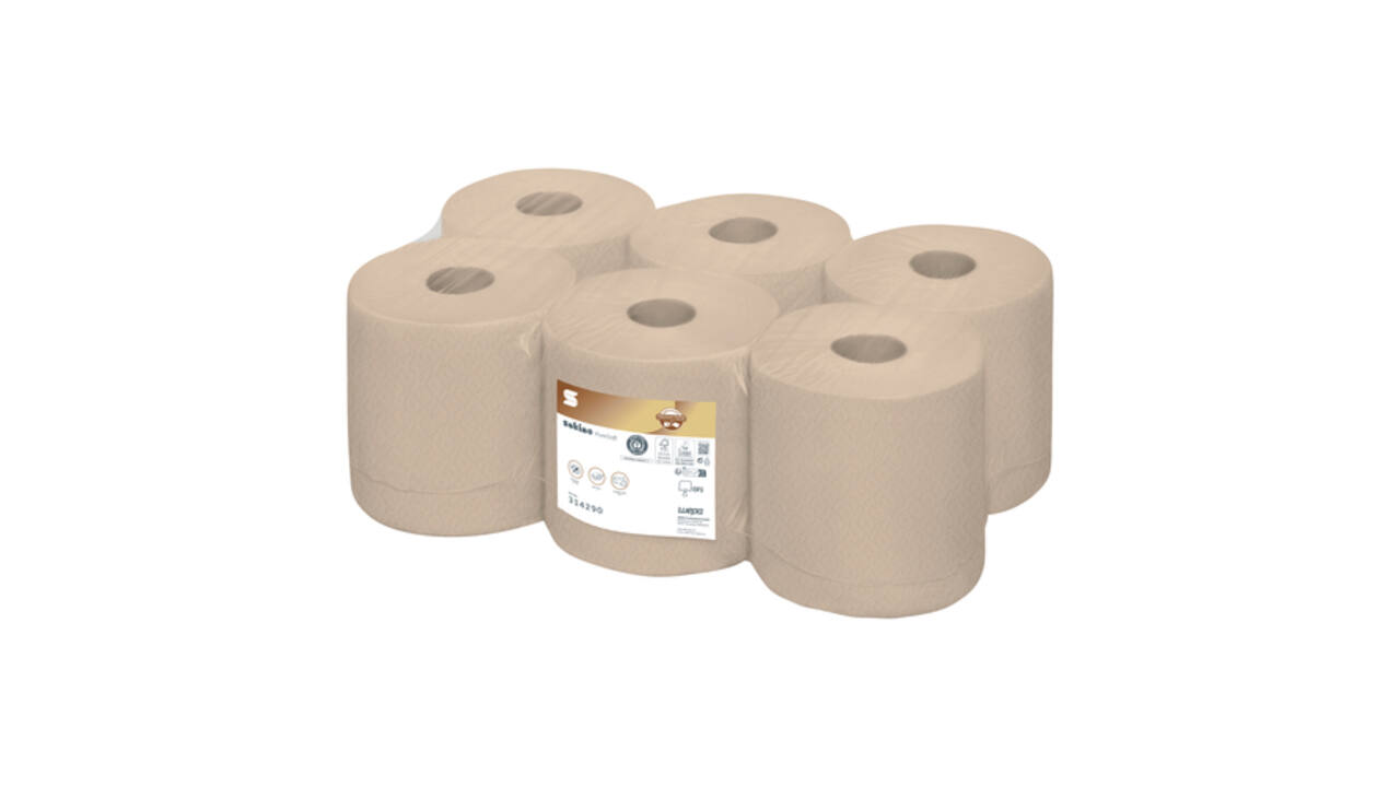 Poetspapier Satino CF1 PureSoft 2-laags 6x150m naturel 314290