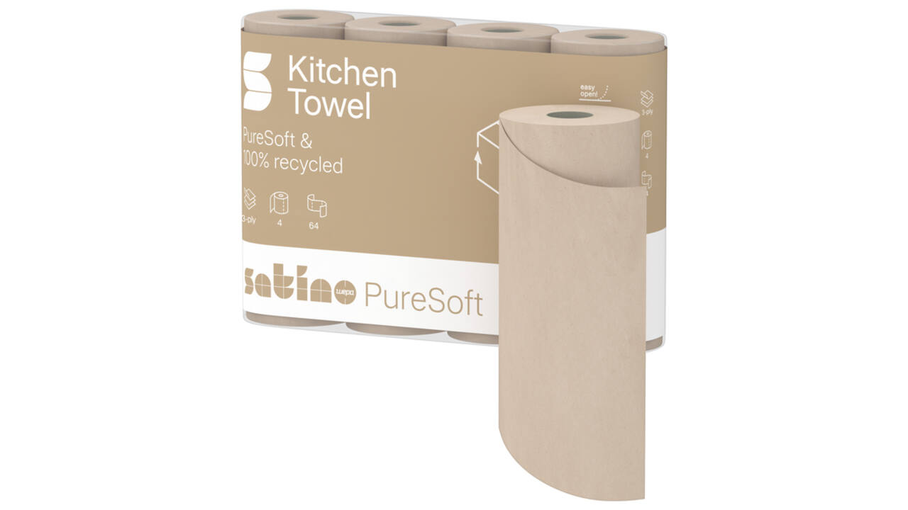 Keukenrol Satino PureSoft 3-laags 4x64 vel naturel 175890