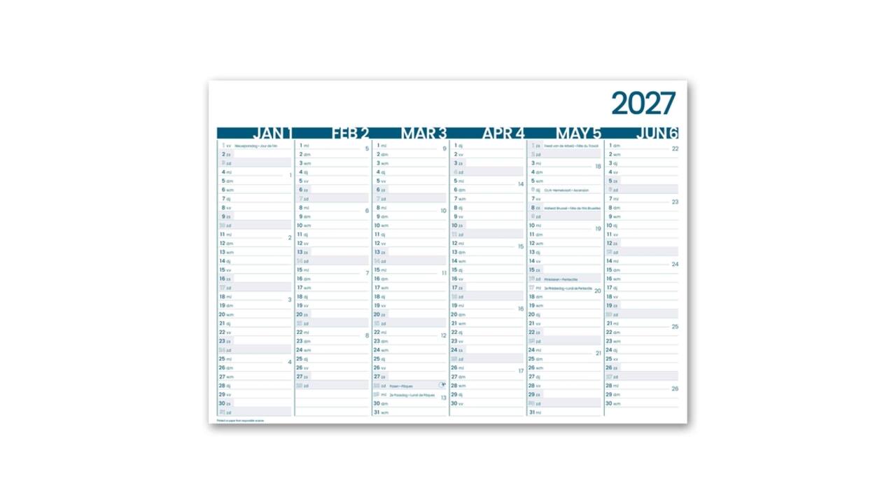 6-Maandkalender 2027 INNI Groot Memento 430x320mm