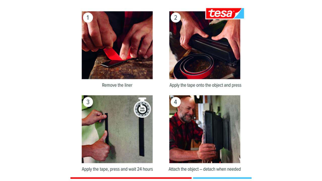 Klittenband tesa Ultra Power Lock Tape 100cmx25mm zwart