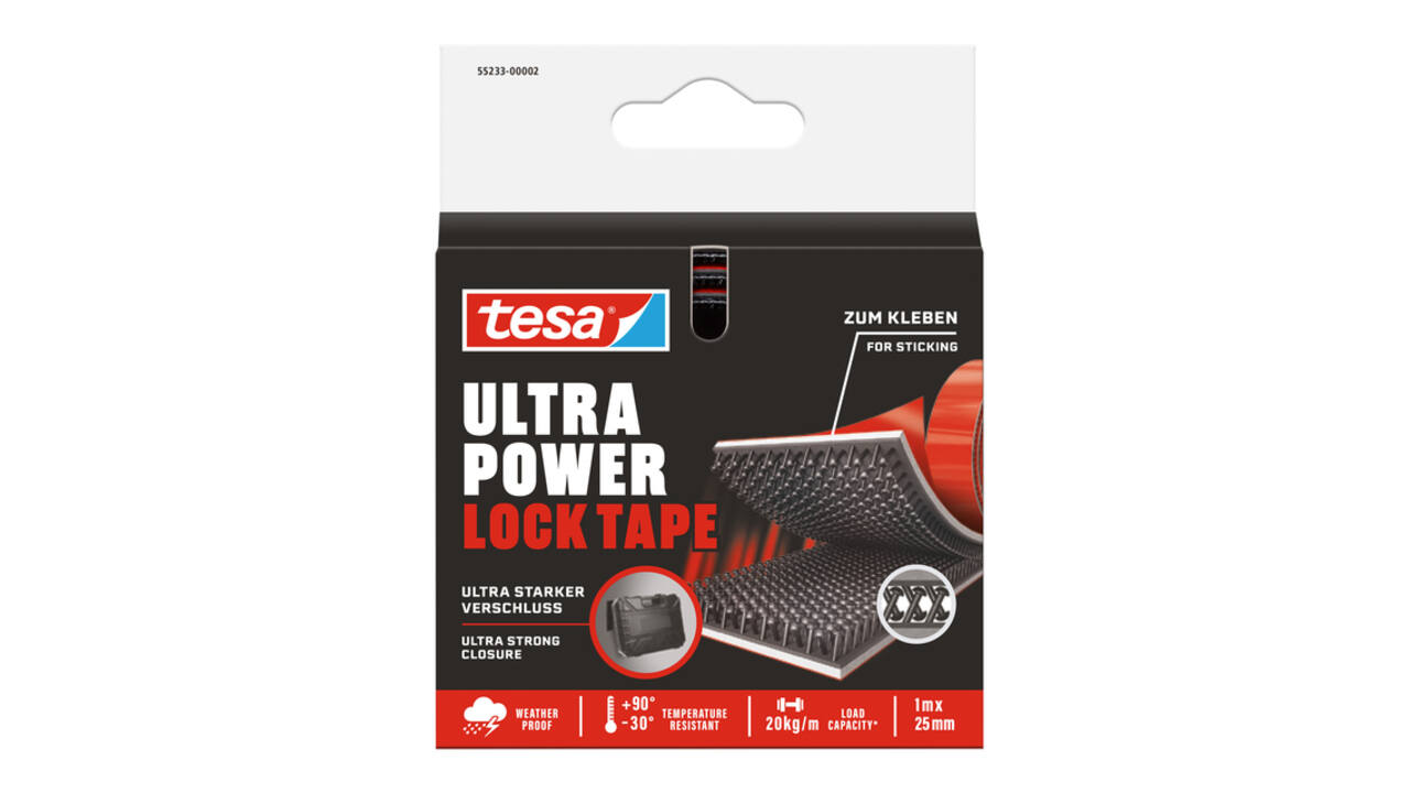 Klittenband tesa Ultra Power Lock Tape 100cmx25mm zwart