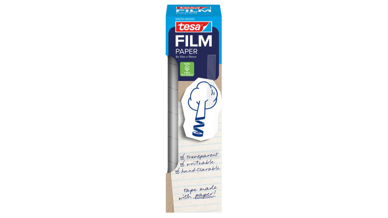 Plakband tesafilm papier 19mmx10m 8 rol