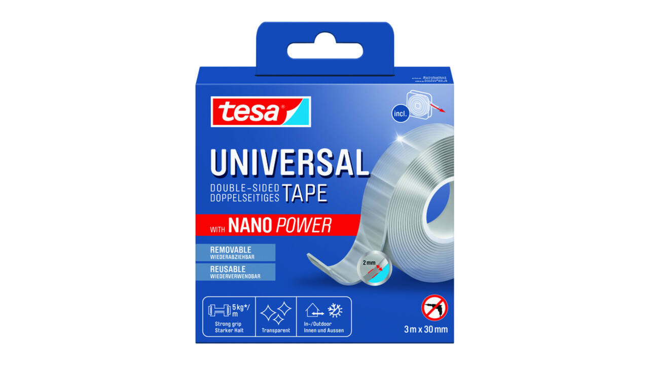 Plakband tesa Nano dubbelz 30mmx3m
